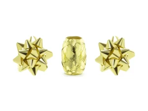 Zestaw wstążek i rozetek złoty mix