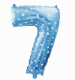 Balon foliowy Cyfra ''7'' 64 cm niebieski w serduszka