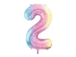 Balon foliowy Cyfra ''2'' 86 cm pastelowy tęczowy
