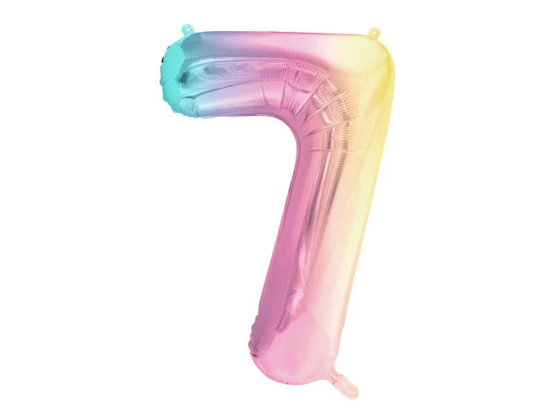 Balon foliowy Cyfra ''7'' 86 cm pastelowy tęczowy