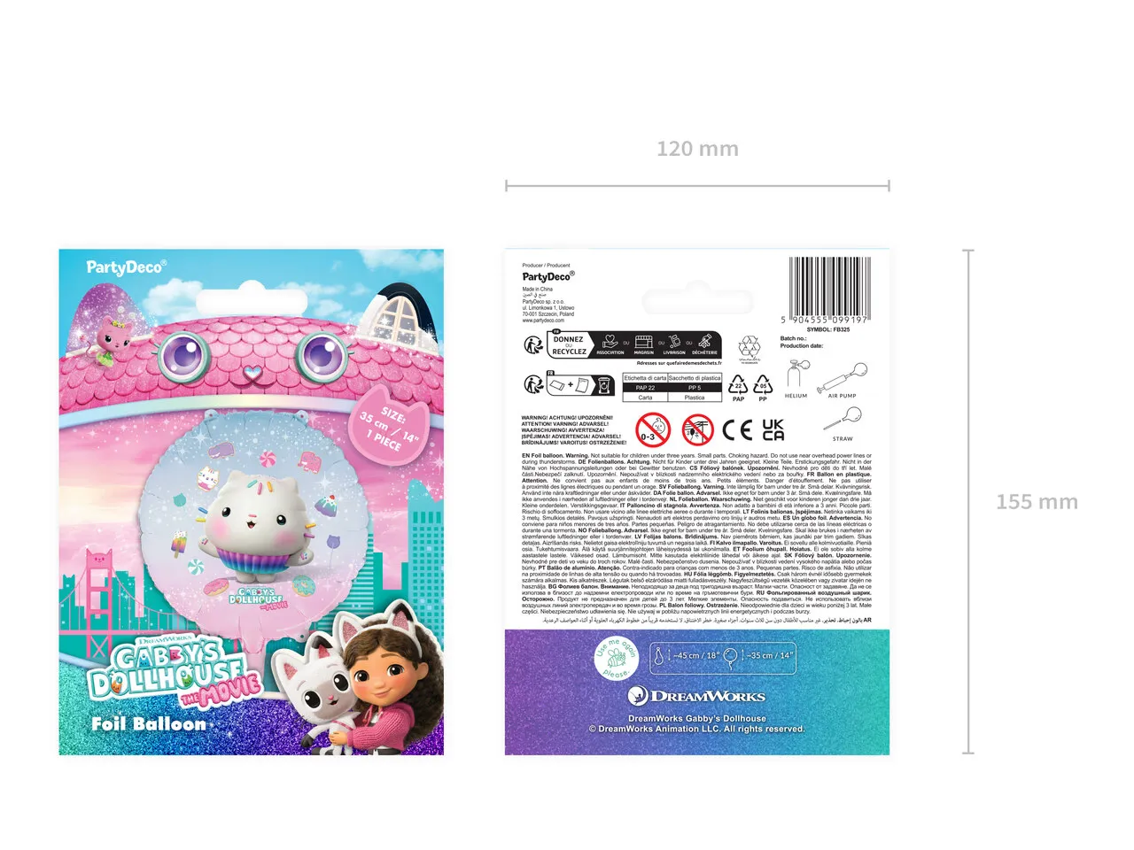 Balon foliowy pastylka Łakotek 35 cm mix