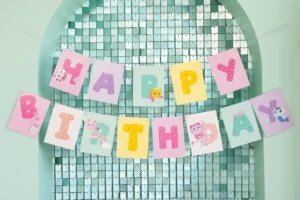 Baner Happy Birthday Koci Domek Gabi 180 x 15cm