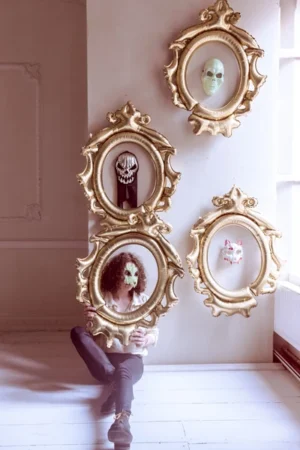 Maska Czaszka świecąca w ciemności, 14.5x18cm 2