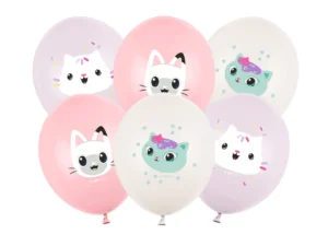 Balony 30 cm Koci Domek Gabi mix