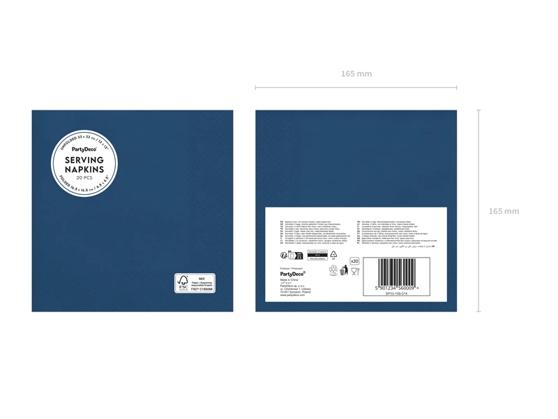 Serwetki papierowe, granatowy, 33x33cm (1 op. 6 szt.) 7