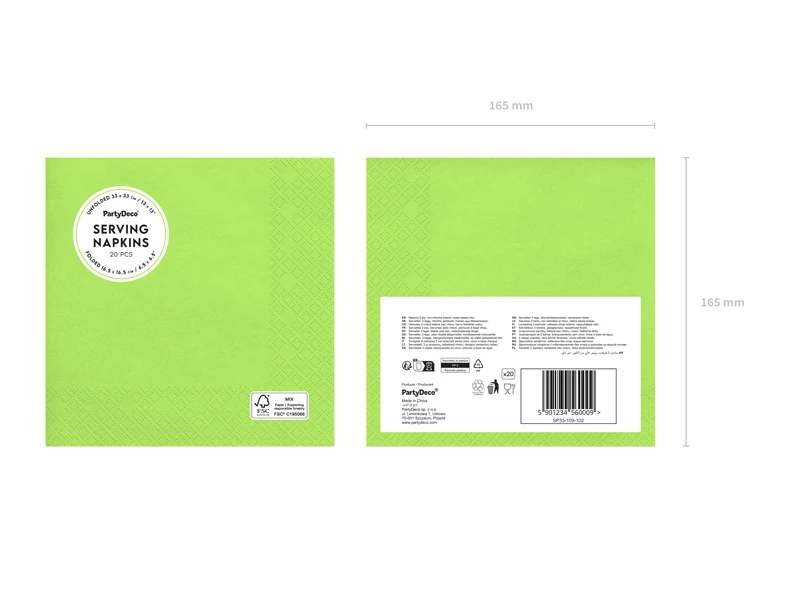 Serwetki papierowe, jasny zielony, 33x33cm (1 op. 20 szt.) 6