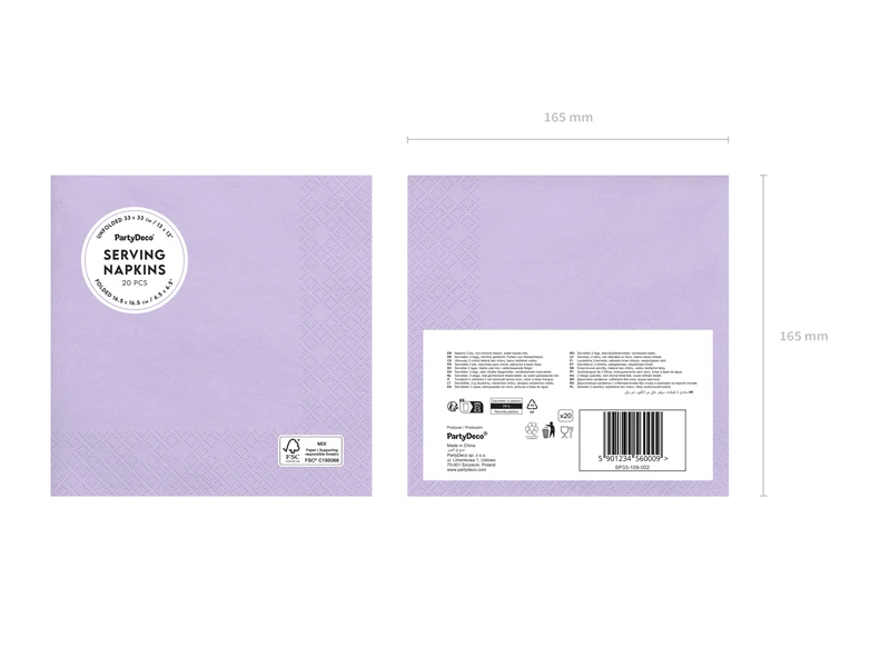 Serwetki papierowe, lawenda, 33x33cm (1 op. 20 szt.) 8