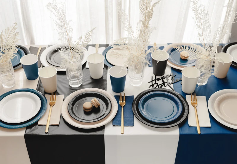 Talerzyki papierowe, granatowy, 18cm (1 op. 6 szt.) 4