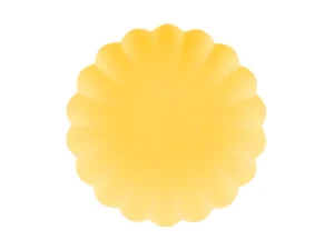 Talerzyki plastikowe Falbanka 22 x 22 cm żółte