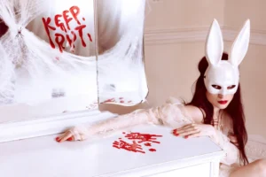 Żelowe naklejki na okno Zakrwawione dłonie, czerwony 2