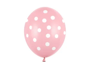 Balony 30 cm Kropki Pastel Baby Pink