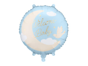 Balon foliowy pastylka Welcome Baby 35x35 cm jasnoniebieski