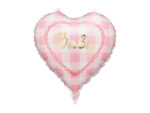 Balon foliowy serce Baby 35 cm jasnoróżowy