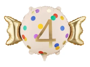 Balon foliowy Cukierek cyfra 4 61x37 cm