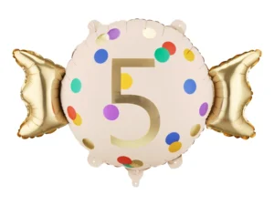Balon foliowy Cukierek cyfra 5 61x37 cm