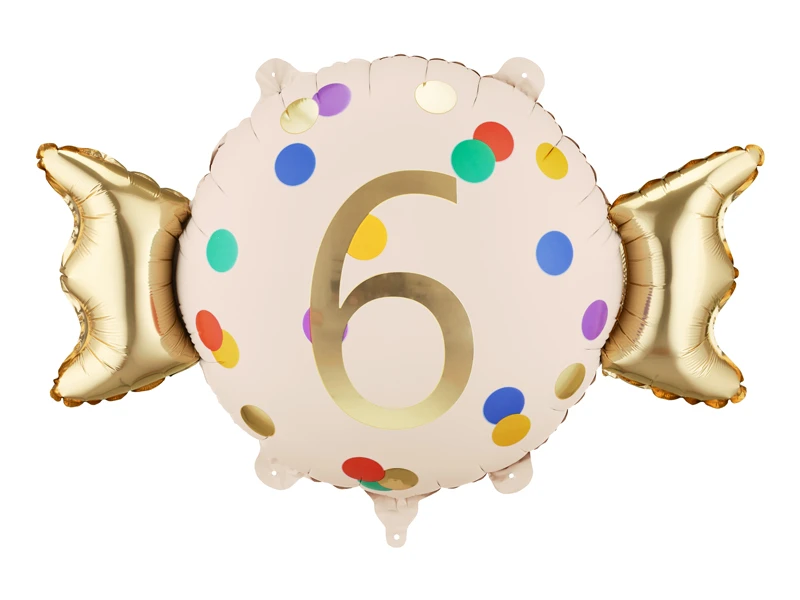 Balon foliowy Cukierek cyfra 6 61x37 cm