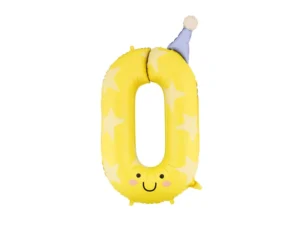Balon foliowy Cyfra 0 86 cm żółty
