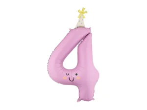 Balon foliowy Cyfra 4 86 cm lawendowy