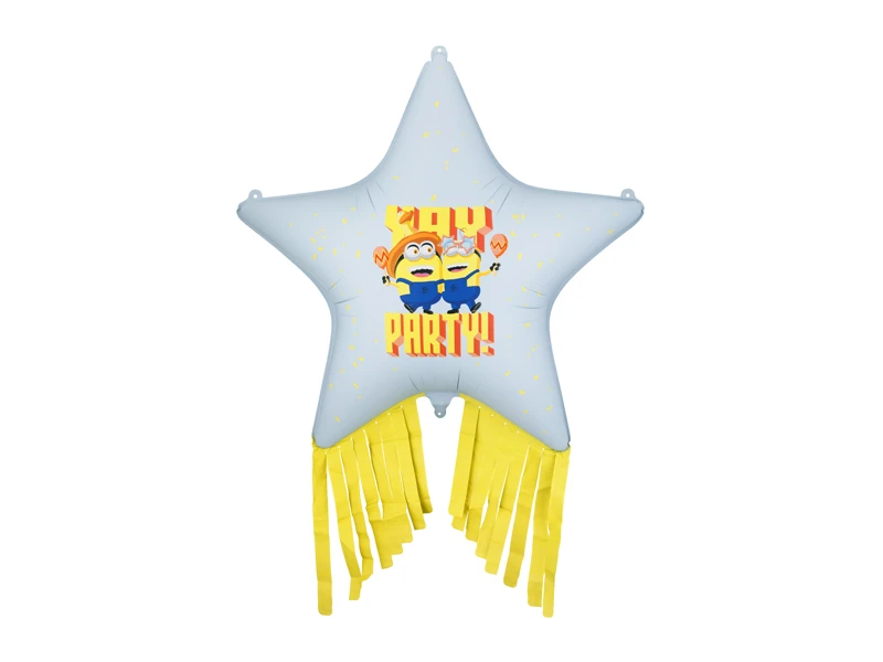 Balon foliowy Gwiazda z frędzlami Minionki 72x72 cm