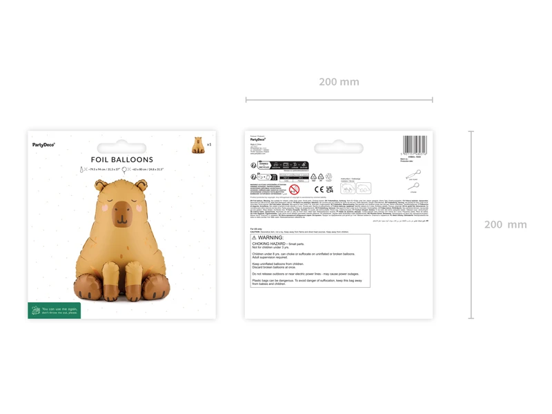 Balon foliowy, Kapibara 63x80 cm