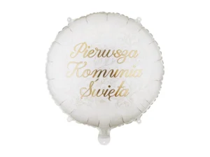 Balon foliowy pastylka Pierwsza komunia święta 35x35 cm