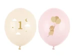Balony 30 cm Myszki z cyferką 1 różowe