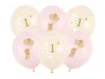 Balony 30 cm Myszki z cyferką 1 różowe