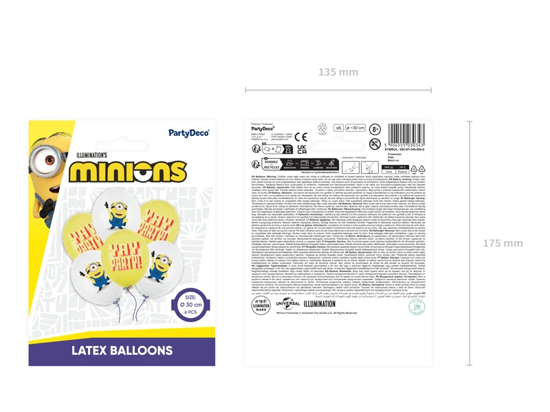 Balony 30 cm Minionki z nadrukiem mix