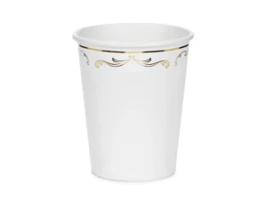 Kubeczki z ornamentem białe 220 ml