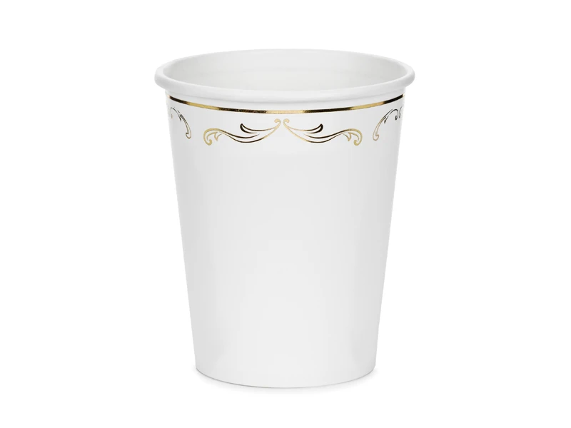 Kubeczki z ornamentem białe 220 ml