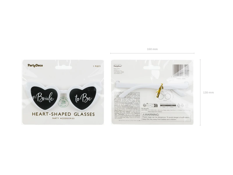Okulary z napisem Bride to Be białe