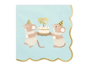 Serwetki One Myszki 33x33 cm niebieskie