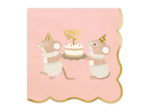 Serwetki One Myszki 33x33 cm różowe