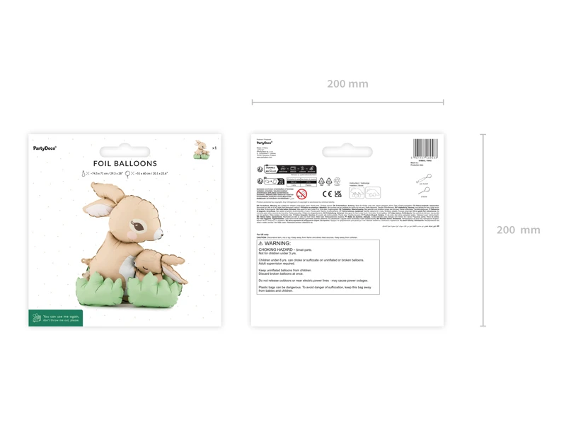 Stojący balon foliowy Króliczki, 51x60 cm