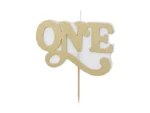 Świeczka urodzinowa ONE 3.8x6.5 cm zimny złoty