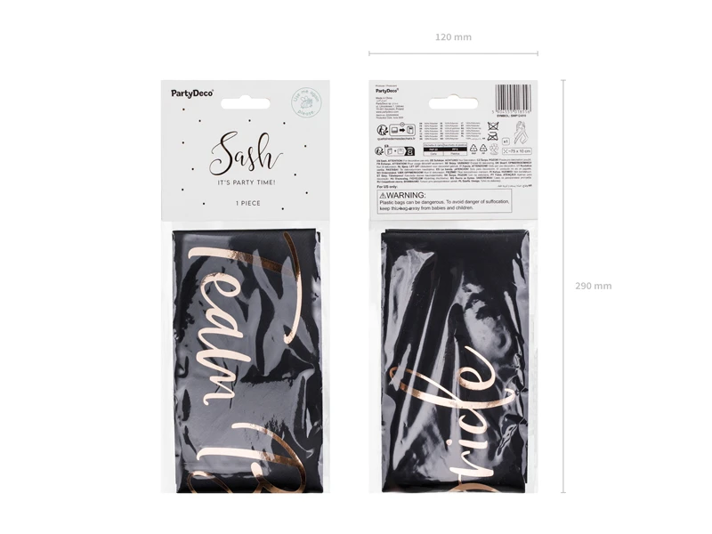 Szarfa Team Bride, czarny 75 cm