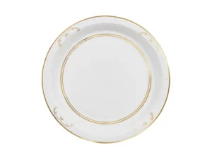 Talerzyki papierowe z ornamentem białe 23 cm