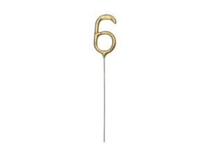 Zimne ognie Cyfra 6 złota 15 cm
