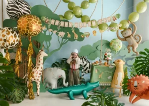 Balon foliowy pastylka ''Happy Birthday'' Safari, 35x35cm