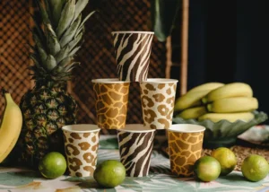 Kubeczki Safari cętki 220 ml mix (1 op. : 6 szt.)