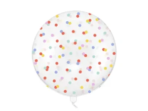 Balon Bubble Kropki 60 cm transparentny