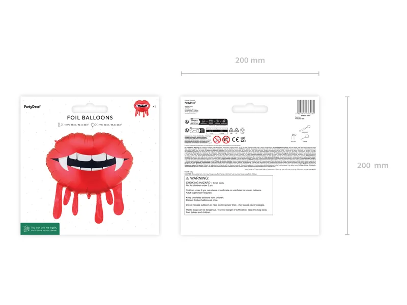 Balon foliowy Krwawiące usta 92x60 cm 4