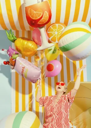 Balon foliowy Piłka w paski 75 cm