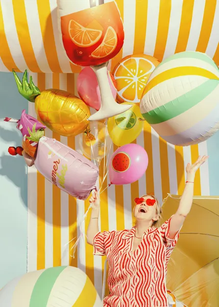 Balon foliowy Piłka w paski 75 cm