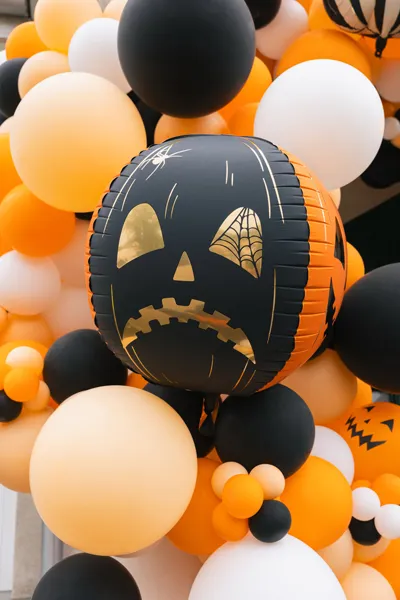 Balon foliowy Straszne dynie 50 cm pomarańczowo-czarne 2