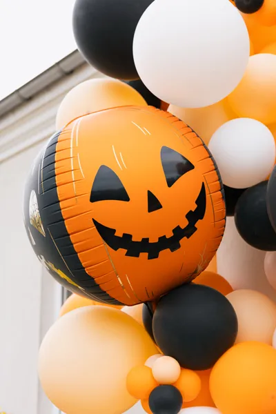Balon foliowy Straszne dynie 50 cm pomarańczowo-czarne 3