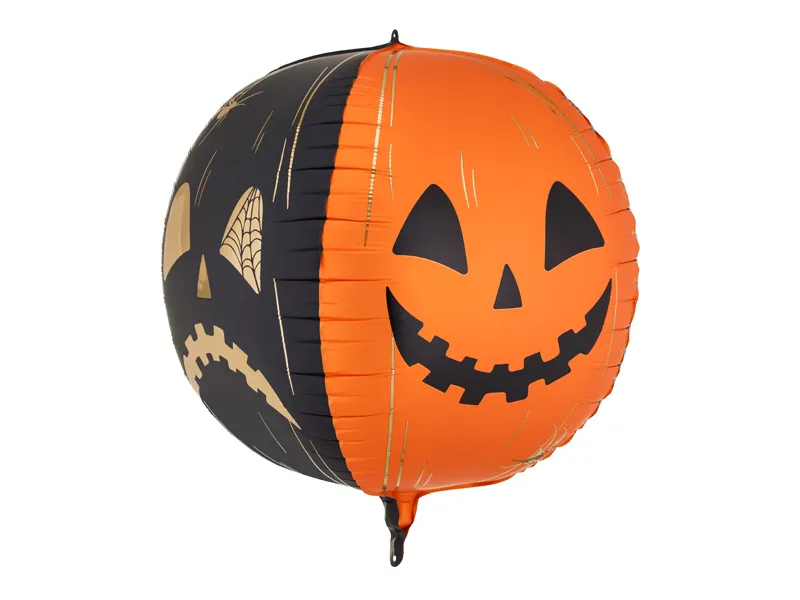 Balon foliowy Straszne dynie 50 cm pomarańczowo-czarne