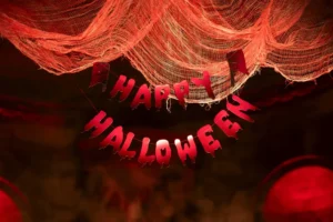 Baner Happy Halloween z tasakami 120 cm 2