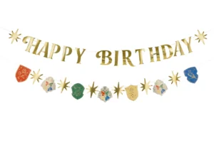 Baner Harry Potter Happy Birthday 200 cm złoty