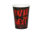 Kubeczki papierowe You're next 250 ml czarno-czerwony